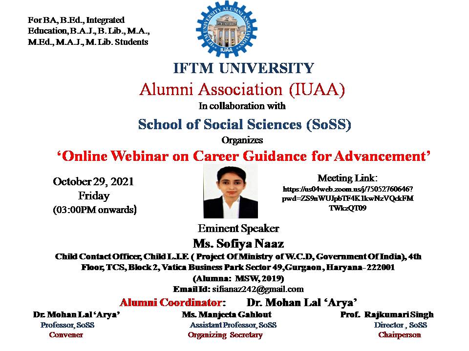 Online Webinar on Career Guidance on Career Advancement