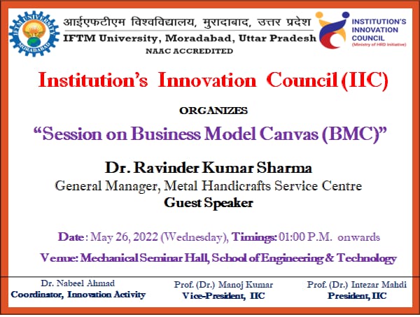 IIC organises session on Business Model Canvas (BMC)