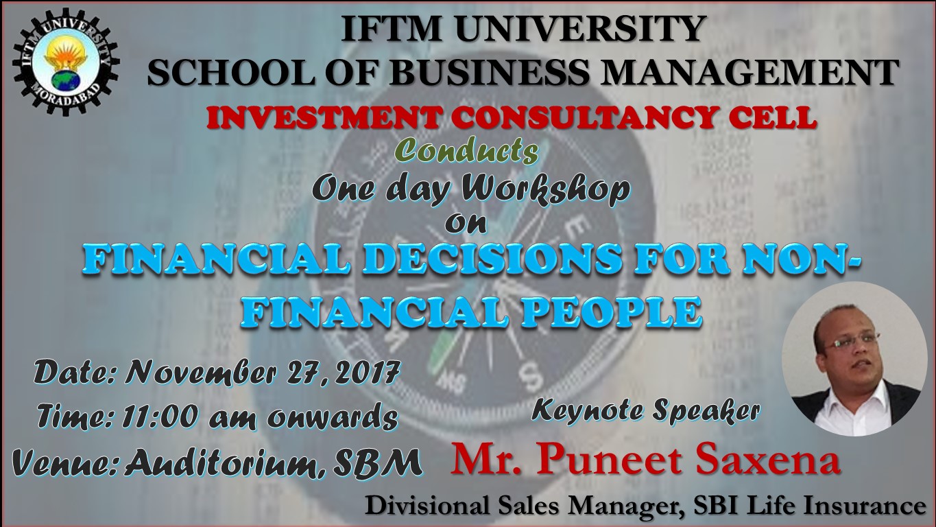 Workshop on “Financial Decisions for Non-Financial People”