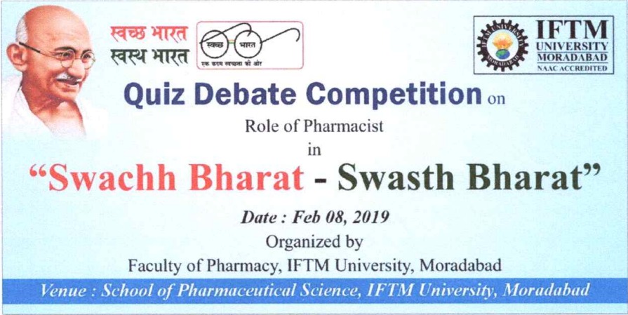 Quiz Debate Competition on Role of Pharmacist in Swachh Bharat - Swasth Bharat