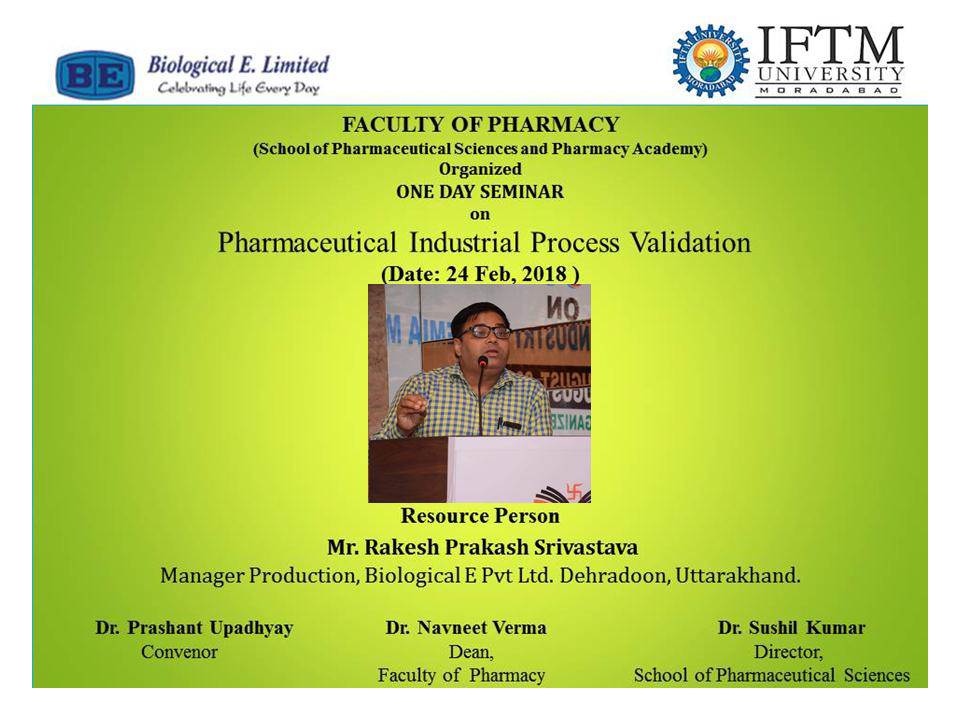 Seminar on Pharmaceutical Industry Process Validation