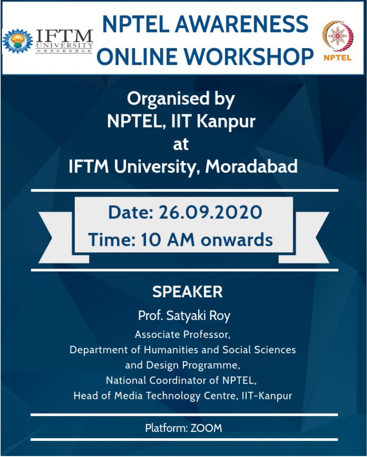 NPTEL Awareness Online Workshop.