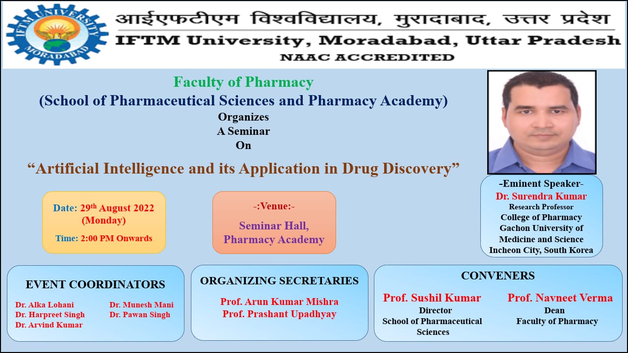 Seminar on Artificial intelligence and its application in Drug Discovery