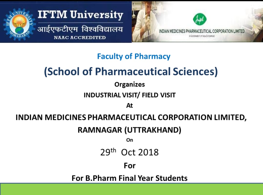 Industrial visit at Indian Medicines Pharmaceutical Corporation Limited