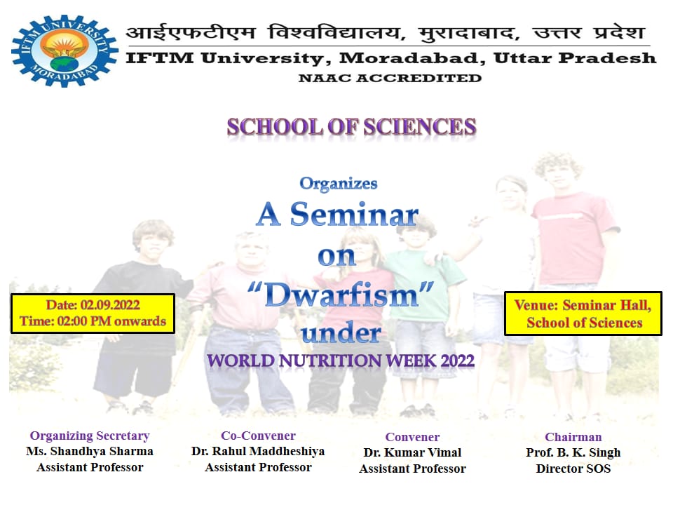 A seminar on Dwarfism under World Nutrition Week 2022