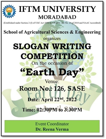 Slogan Writing Competition on Earth Day